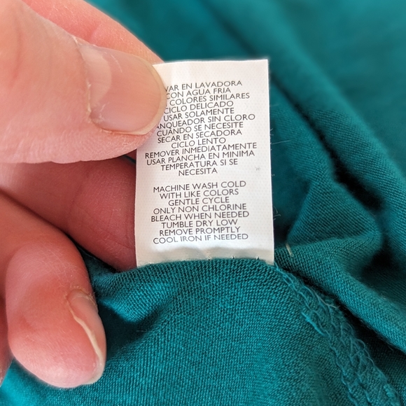 Daisy Fuentes Green Floral Short Sleeve Wrap Front Blouse Women's Size Small - Picture 7 of 7